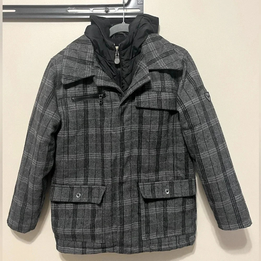 Hawke & Co Kids size 14/16 Gray Plaid Jacket vintage classic